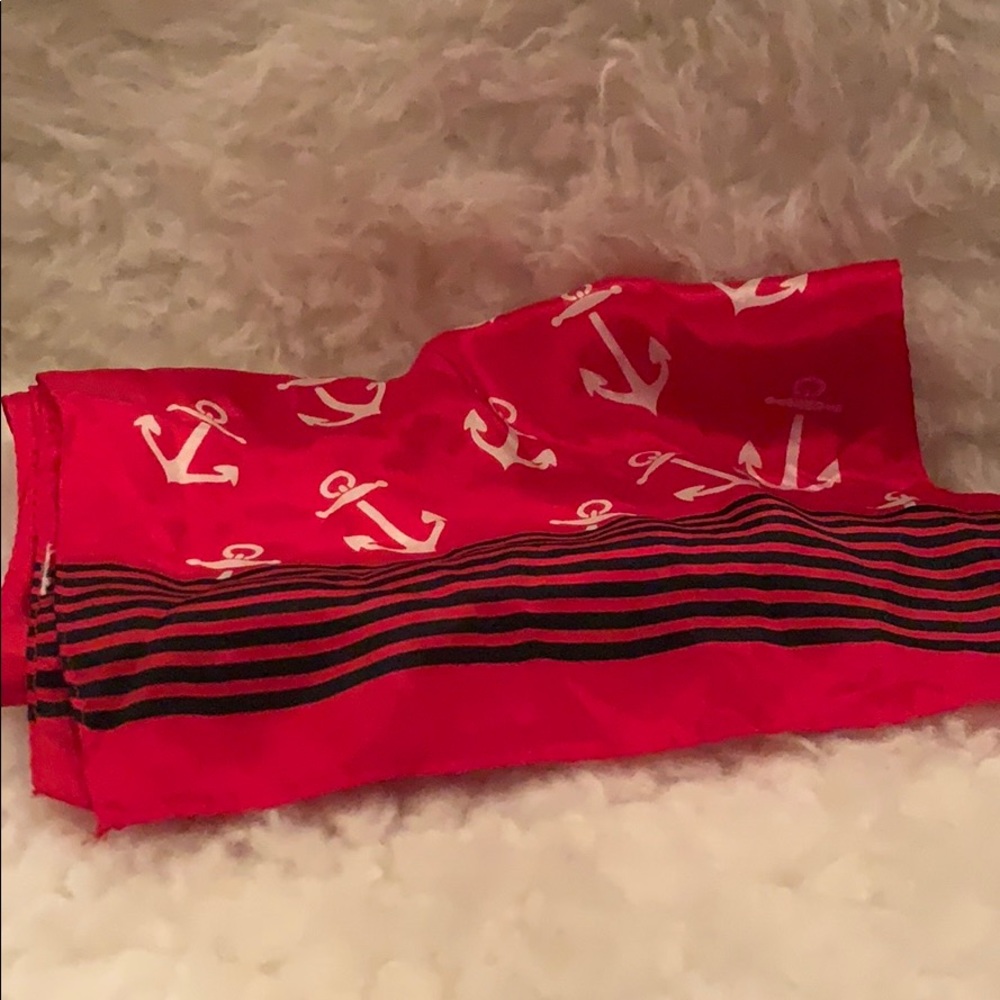 Red Silk Anchor Scarf